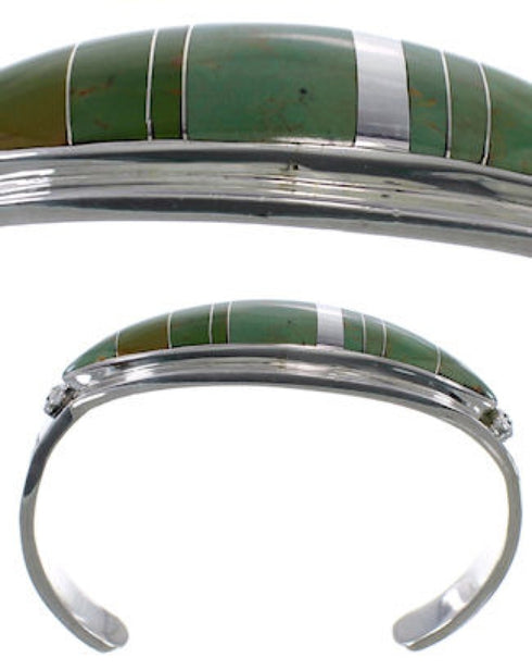 Turquoise Sterling Silver Water Wave Jewelry Bracelet VX37544
